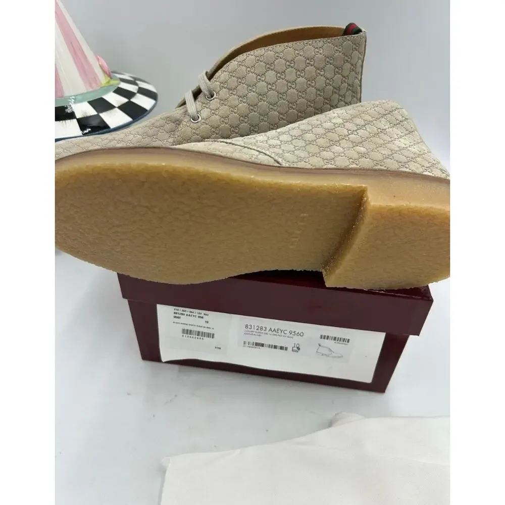 Men's Gucci, GG embossed desert boots size 10 made in Italy